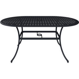 Charles Bentley Cast Aluminium 6 Seater Oval Dining Set - Black - Wilko - thumbnail 6