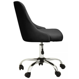 Interiors by Premier Brent Black and Chrome Swivel Home Office Chair - Size: 50 x 56 x 93cm - Multi - Wilko - thumbnail 4