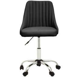 Interiors by Premier Brent Black and Chrome Swivel Home Office Chair - Size: 50 x 56 x 93cm - Multi - Wilko - thumbnail 3