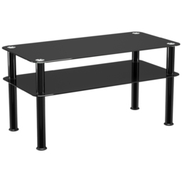 AVF Classic Black Glass Coffee Table - Size: 40 x 80 x 41.55cm - Wilko - thumbnail 3