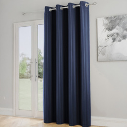 Enhanced Living Supersoft Navy Blackout Eyelet Thermal Single Door Curtain 168 x 214cm - Blue - Wilko