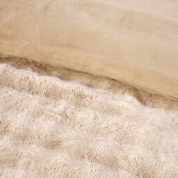 Aurora Soft Faux Fur Duvet Set Champagne Superking - Wilko - thumbnail 6