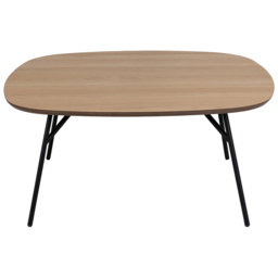 Florence Caracas Oak and Matt Black Square Coffee Table - Size: 40 x 90 x 90cm - Multi - Furniture To Go - Wilko - thumbnail 4