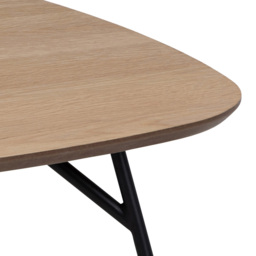 Florence Caracas Oak and Matt Black Square Coffee Table - Size: 40 x 90 x 90cm - Multi - Furniture To Go - Wilko - thumbnail 7