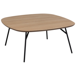Florence Caracas Oak and Matt Black Square Coffee Table - Size: 40 x 90 x 90cm - Multi - Furniture To Go - Wilko - thumbnail 3
