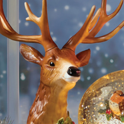 The Christmas Workshop Warm White LED Golden Reindeer and Robin Light Up Snow Globe 26cm - Size: 26 x 28.5 x 15.5cm - Multi - Wilko - thumbnail 4