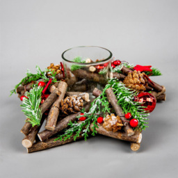 Shatchi Red Twig Star Candle Holder 22cm - Size: 22 x 16 x 6.5cm - Multi - Wilko - thumbnail 3