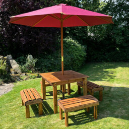 Charles Taylor Knights 4 Seater Garden Dining Bench Set - Brown - Wilko - thumbnail 7