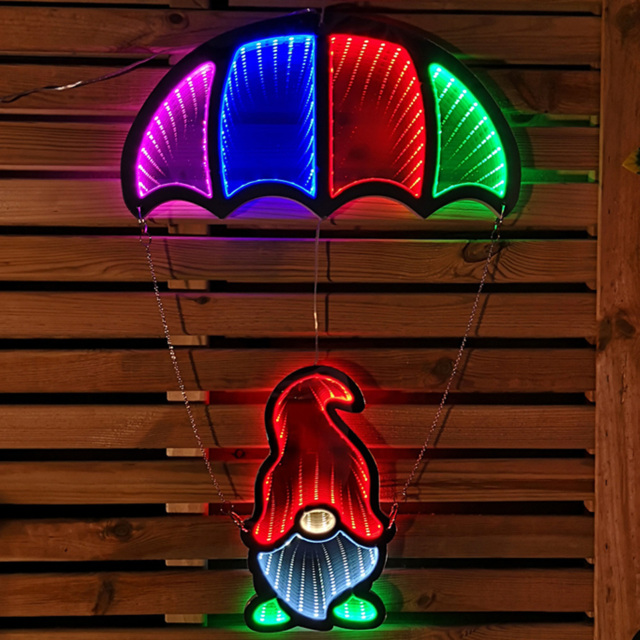 Samuel Alexander Infinity Light Up Hanging Parachute Gonk Christmas Decoration 60cm - Size: 60 x 39 x 2cm - Multi - Wilko - image 1