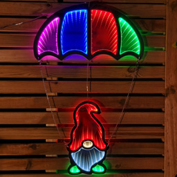 Samuel Alexander Infinity Light Up Hanging Parachute Gonk Christmas Decoration 60cm - Size: 60 x 39 x 2cm - Multi - Wilko - thumbnail 1