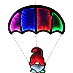 Samuel Alexander Infinity Light Up Hanging Parachute Gonk Christmas Decoration 60cm - Size: 60 x 39 x 2cm - Multi - Wilko - thumbnail 3
