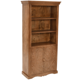 Brooklyn Adair 2 Door 3 Shelf Mango Wood Bookcase - Brown - Wilko - thumbnail 3