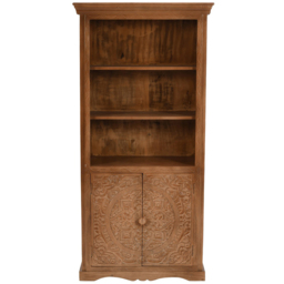 Brooklyn Adair 2 Door 3 Shelf Mango Wood Bookcase - Brown - Wilko - thumbnail 4
