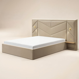 Flair Alice King Size Beige Velvet Hotel Ottoman Bed with Light - Cream - Wilko - thumbnail 3