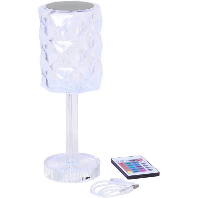 Crystal Effect Rechargeable Touch Lamp - Wilko - image 1