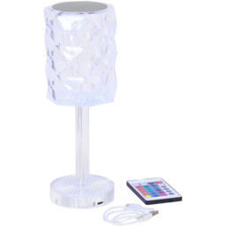Crystal Effect Rechargeable Touch Lamp - Wilko
