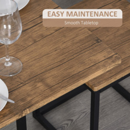 Portland Industrial Style 4 Seater Dining Set Brown - Wilko - thumbnail 7