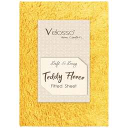 Velosso King Size Ochre Teddy Fleece Fitted Sheet - Orange - Wilko