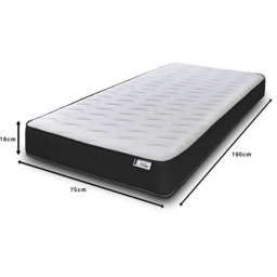 Extreme Comfort Cooltouch Colours Black Small Single Memory Foam and Spring Mattress - eXtreme comfort ltd - Wilko - thumbnail 6
