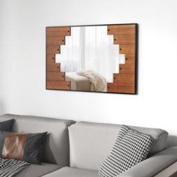 Costway Black Piano Key Frame Rectangle Wall Mirror 95 x 60cm - Wilko - thumbnail 5
