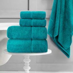 Velosso Velour Plush Cotton Jade Hand Towel 2 Pack - Green - Wilko - thumbnail 3