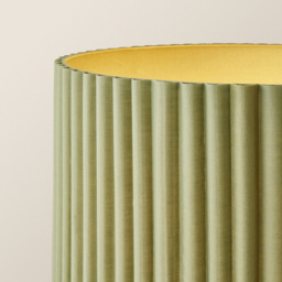 ValueLights Lenny Moss Green Drum Lamp Shade Ribbed Fabric Midi LED Floor Lamp - Size: 109 x 46 x 46cm - Wilko - thumbnail 4