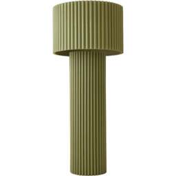 ValueLights Lenny Moss Green Drum Lamp Shade Ribbed Fabric Midi LED Floor Lamp - Size: 109 x 46 x 46cm - Wilko