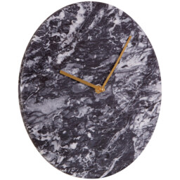 Premier Housewares Lamonte Black Marble Round Wall Clock 30cm - Size: 30 x 3 x 30cm - Wilko - thumbnail 3