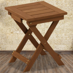 Walplus Tioman Natural Hardwood Adirondack Folding Table - Size: 34.8 x 42.67 x 35.81cm - Brown - Wilko - thumbnail 1