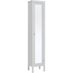 H&O Direct Slim White Tall Mirror Door Cabinet - Size: 190 x 38 x 30cm - Wilko - thumbnail 3
