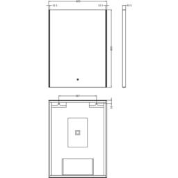 nuie Ambient LED Touch Sensor Mirror 800 x 600mm - Size: 800 x 600 x 33mm - Silver - Wilko - thumbnail 3
