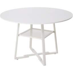 Living and Home 4 Seater White Round Dining Table with Storage Shelf - Wilko - thumbnail 3