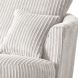 Luxor Silver Jumbo Cord Swivel Chair - Size: Single - Wilko - thumbnail 6
