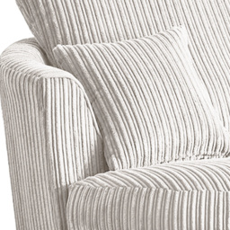 Luxor Silver Jumbo Cord Swivel Chair - Size: Single - Wilko - thumbnail 5