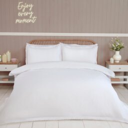 Scallop Edge Duvet Set Blush Superking - Size: Super King - Wilko - thumbnail 1