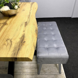 Kosy Koala 6 Seater Velvet Dining Table Set with Bench Brown and Grey - Multi - Wilko - thumbnail 5
