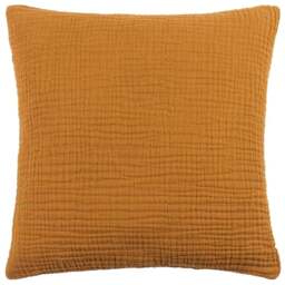 Yard Lark Cumin Muslin Cotton Cushion - Size: 45 x 45 cm - Orange - Yard Living - Wilko