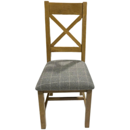 Home Source Holcombe Grey Smoked Oak High Cross Back Dining Chair 2 Pack - Size: 105 x 45 x 52cm - Wilko - thumbnail 5