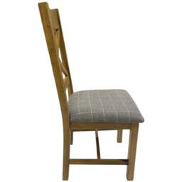 Home Source Holcombe Grey Smoked Oak High Cross Back Dining Chair 2 Pack - Size: 105 x 45 x 52cm - Wilko - thumbnail 4