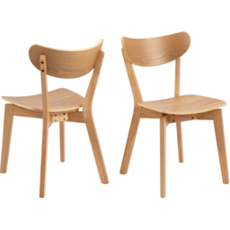 Florence Roxby Set of 2 Oak Dining Chairs - Brown - Furniture To Go - Wilko - thumbnail 3