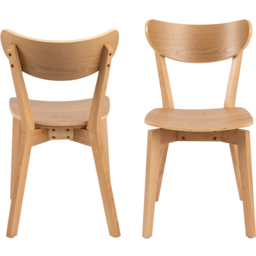 Florence Roxby Set of 2 Oak Dining Chairs - Brown - Furniture To Go - Wilko - thumbnail 4