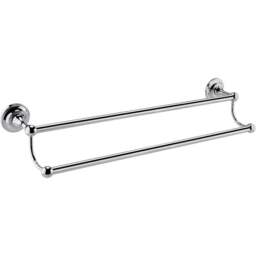 nuie Radiator Accessories Chrome Double Towel Rail - Size: 1.05 x 6.6 x 1.7cm - Silver - Wilko - thumbnail 1