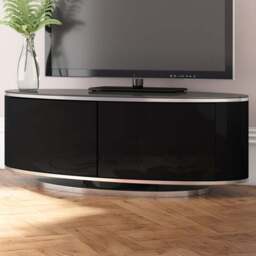 MDA Designs Luna 2 Door Black TV Unit - Size: 41 x 115 x 47cm - Wilko