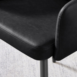 Furniturebox Cori Set of 2 Black Faux Leather Dining Chair - Wilko - thumbnail 4