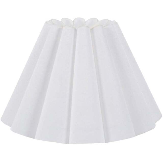 ValueLights Lauren White Pleated Scallop Tapered Lamp Shade 16cm - Wilko - image 1