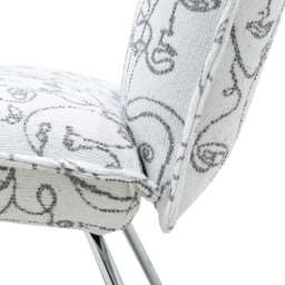 Living and Home Modernism White Accent Chair with Metal Base - Size: Single - Wilko - thumbnail 7