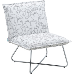 Living and Home Modernism White Accent Chair with Metal Base - Size: Single - Wilko - thumbnail 3