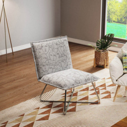 Living and Home Modernism White Accent Chair with Metal Base - Size: Single - Wilko - thumbnail 4