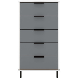 Seconique Madrid 5 Drawer Grey and White Gloss Narrow Chest - Wilko - thumbnail 4