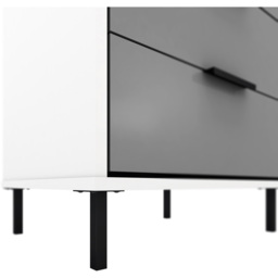 Seconique Madrid 5 Drawer Grey and White Gloss Narrow Chest - Wilko - thumbnail 6